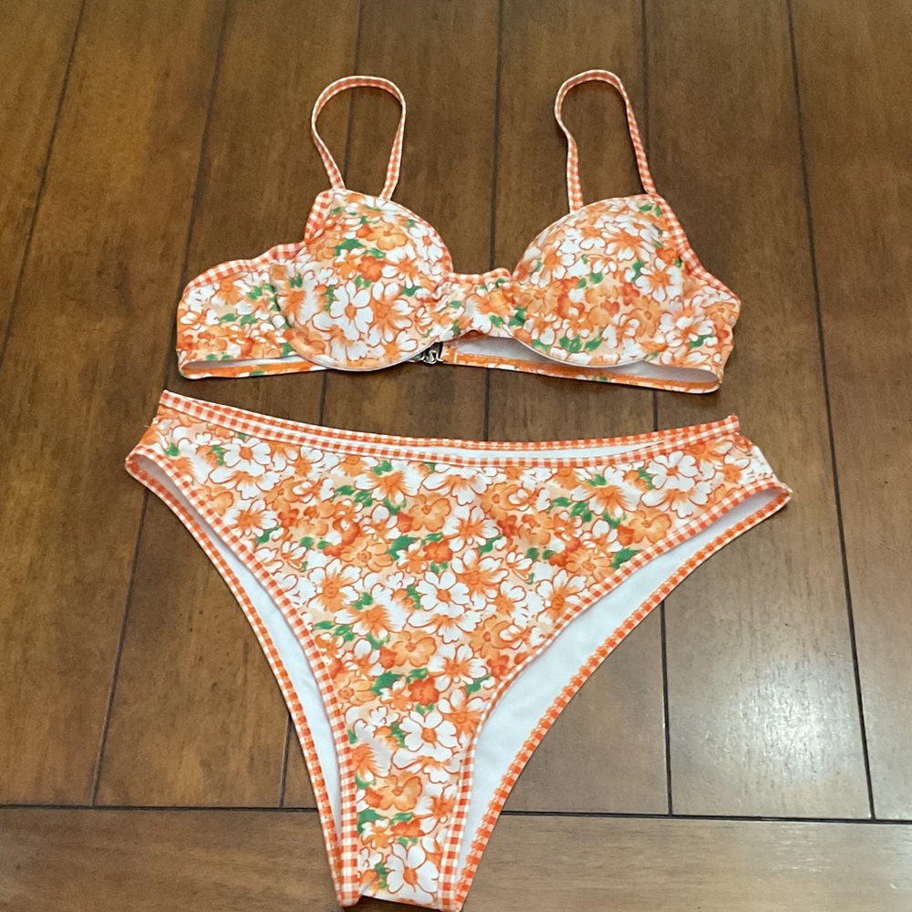 Floral Orange Bikini Set